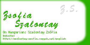 zsofia szalontay business card